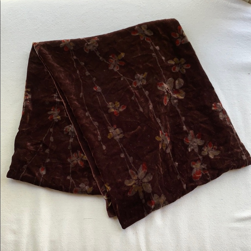 54x10.5” Crushed Velvet Scarf Laura Ashley